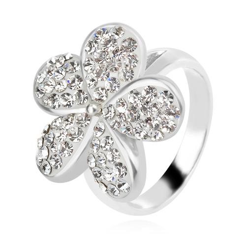 Сребърен пръстен Цвете с кристали от Sw® Crystal