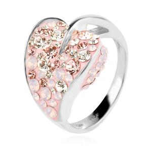 Сребърен пръстен с кристали от Sw® Leaf Marylin