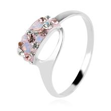 Сребърен пръстен с кристали от Sw® SP702 AB Crystal
