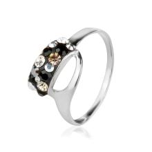 Сребърен пръстен с кристали от Sw® SP702 AB Crystal