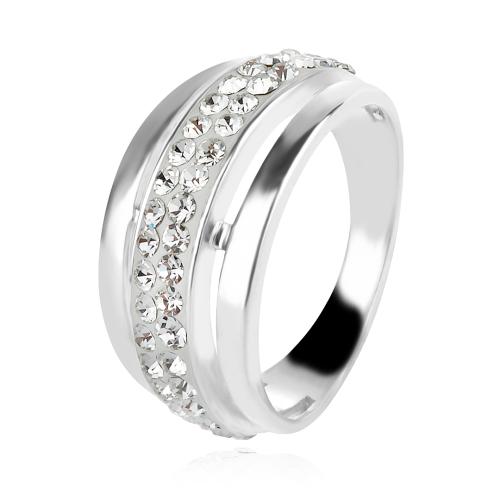 Сребърен пръстен с кристали от Sw® SP703 Crystal