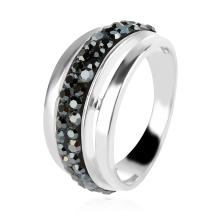 Сребърен пръстен с кристали от Sw® SP703 AB Crystal