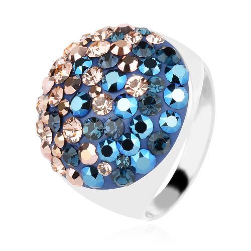 Сребърен пръстен с кристали от Sw®  SP704 Metallic Rose Gold