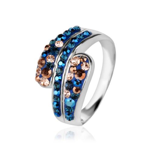 Сребърен пръстен с кристали от Swarovski®  SP705 Metallic Rose Gold