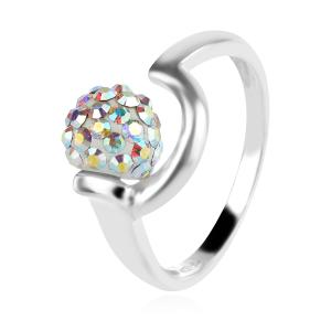 Сребърен пръстен с кристали от Sw®  SP706 AB Crystal