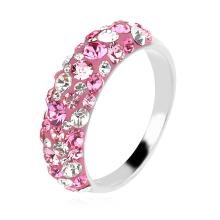 Сребърен пръстен с кристали от Sw® Cynthia AB Crystal