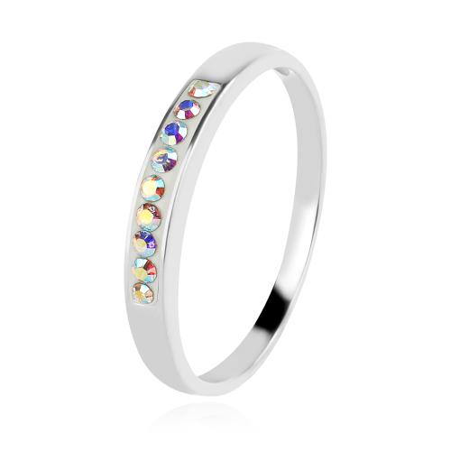Сребърен пръстен с кристали от Sw® SP720 AB Crystal