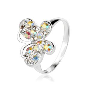 Сребърен Пръстен С Кристали От Sw® SP727 AB Crystal