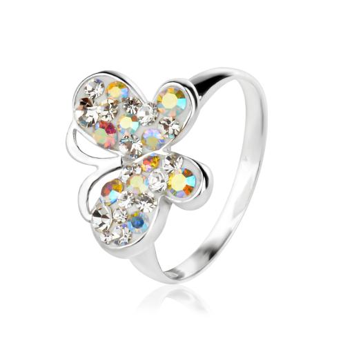 Сребърен Пръстен С Кристали От Sw® SP727 AB Crystal