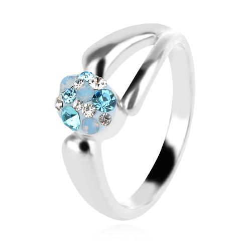 Сребърен пръстен с кристали от Sw® Ayla Deep Blue