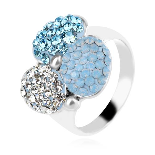 Сребърен пръстен с кристали от Sw® Alaia Deep Blue