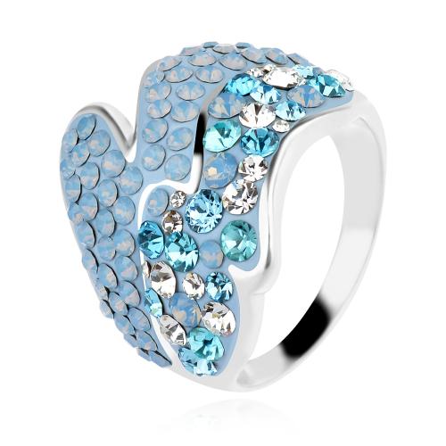 Сребърен пръстен с кристали от Sw®  SP674 Deep Blue