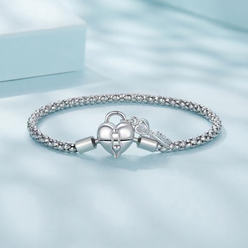 Сребърна гривна за талисмани Ключът към моето сърце