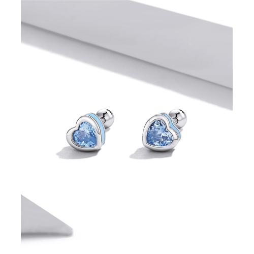 Сребърни обеци Simple love