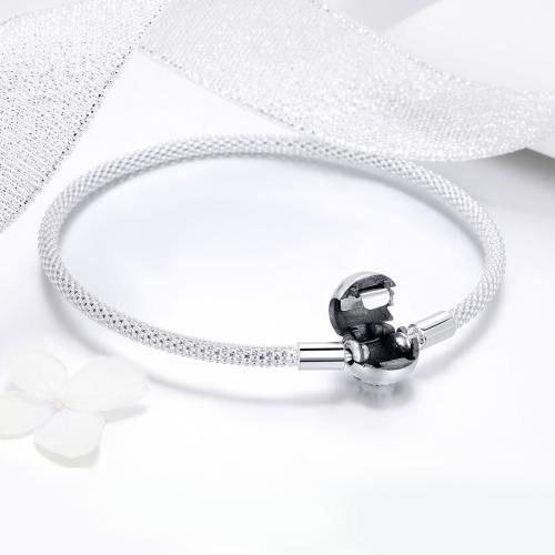 Твърда сребърна гривна за талисмани