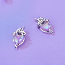 Сребърни обеци Unicorn
