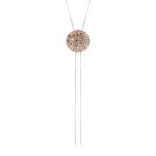 Сребърен комплект колие и обеци с кристали от Sw® SK503 Peach Gold