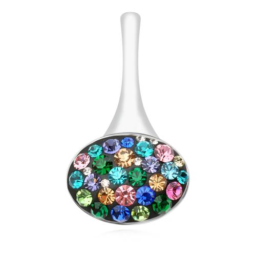 Сребърен комплект обеци и медальон с кристали от Sw® SKM142