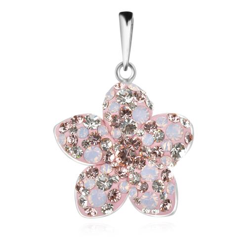 Сребърен комплект обеци и медальон с кристали от Sw® SKM144