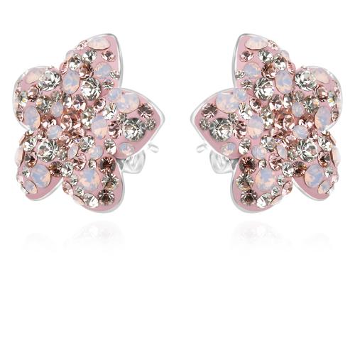 Сребърен комплект обеци и медальон с кристали от Sw® SKM144