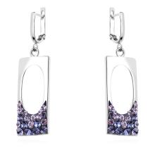 Сребърен комплект обеци и медальон с кристали от Sw® SKM146 Tanzanite and Violet