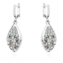 Сребърен комплект обеци и медальон с кристали от Sw® SKM148 Silver Shade