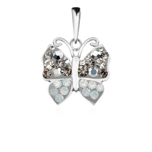 Сребърен комплект обеци и медальон с кристали от Sw® SKM158 Silver SHade