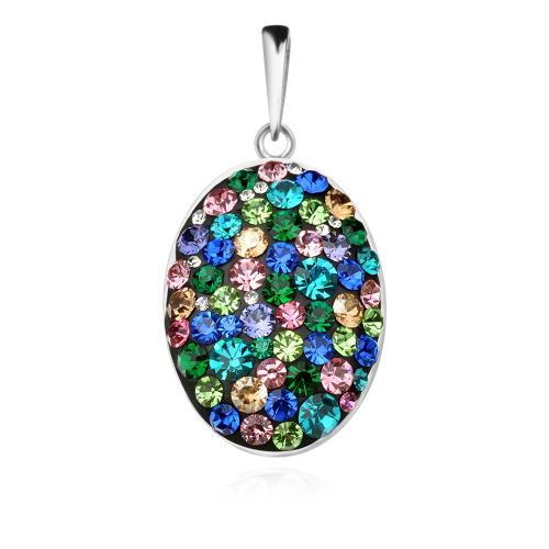Сребърен медальон с кристали от Sw® SM238 Multicolor