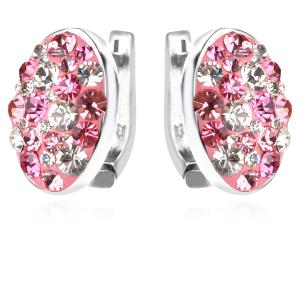 Сребърни обеци с кристали от Sw® SO346 Rose Shade