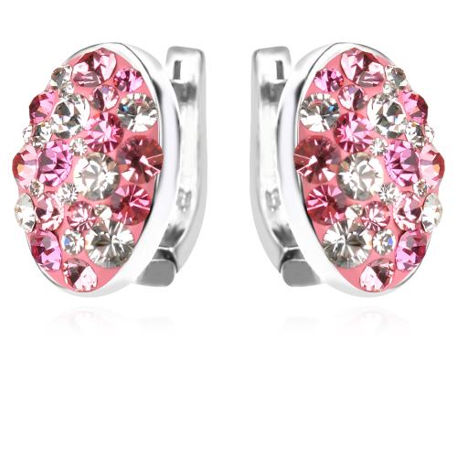 Сребърни обеци с кристали от Sw® SO346 Rose Shade