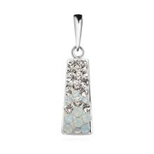Сребърен комплект обеци, медальон с кристали от Sw® SKM372 Crystal and White Opal