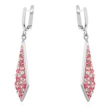 Сребърен комплект обеци и медальон с кристали от Sw® SKM104 Rose Shade