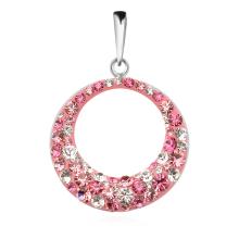 Сребърен Комплект Обеци И Медальон С Кристали От Sw® SKM106 Rose Shade