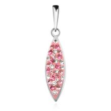 Сребърен комплект обеци и медальон с кристали от Sw® Rose Shade