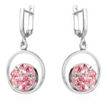 Сребърен комплект обеци и медальон с кристали от Sw® SKM115 Rose Shade