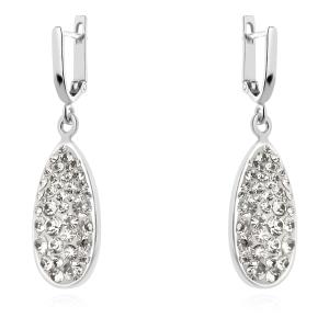 Сребърни обеци  с кристали От Sw® SO123 Crystal