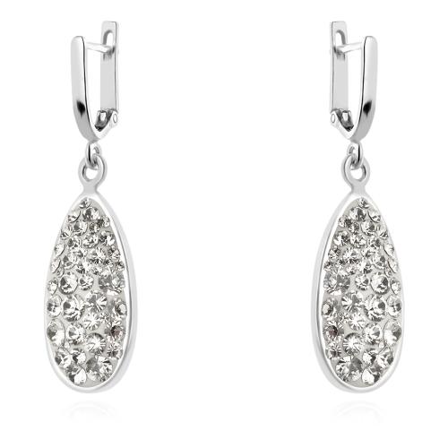 Сребърни обеци  с кристали От Sw® SO123 Crystal