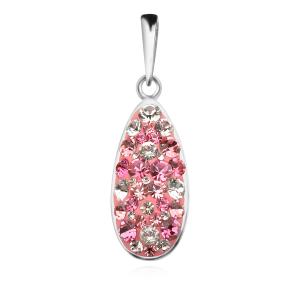 Сребърен медальон с кристали от Sw® SM123 Rose Shade