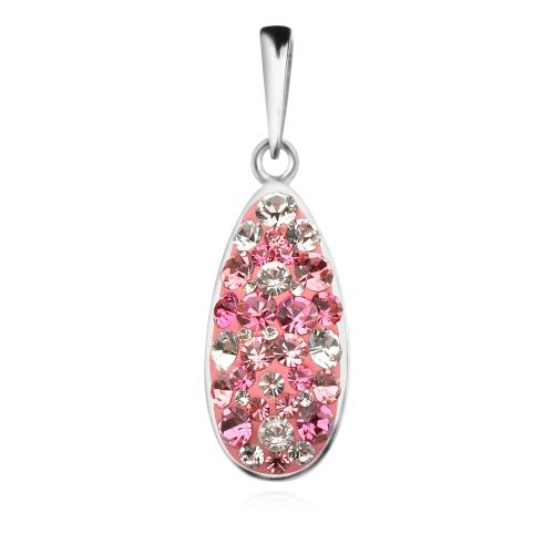 Сребърен медальон с кристали от Sw® SM123 Rose Shade