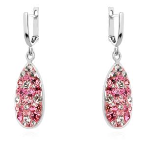 Сребърни обеци  с кристали От Sw® SO123 Rose Shade