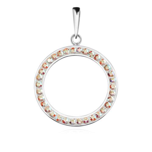 Сребърен комплект обеци и медальон с кристали от Sw® SKM128 AB Crystal