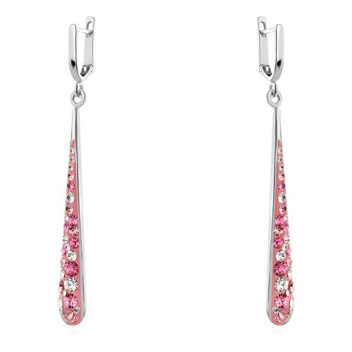 Сребърен комплект обеци и медальон с кристали от Sw® SKM138 Rose Shade