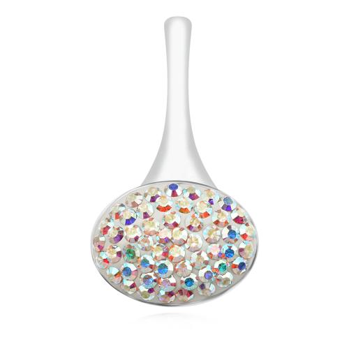 Сребърен комплект обеци и медальон с кристали от Sw® SKM142 AB crystal