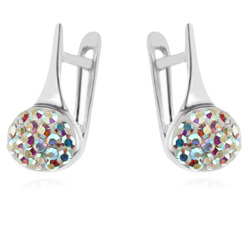 Сребърен комплект обеци и медальон с кристали от Sw® SKM142 AB crystal