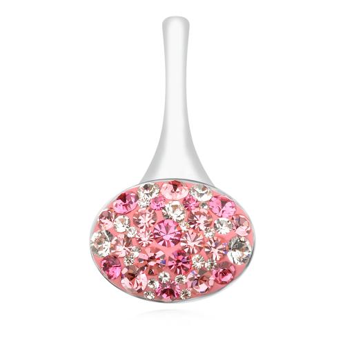 Сребърен комплект обеци и медальон с кристали от Sw® SKM142 Rose Shade