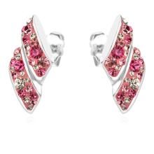 Сребърен комплект обеци и медальон с кристали от Sw® SKM143 Rose Shade