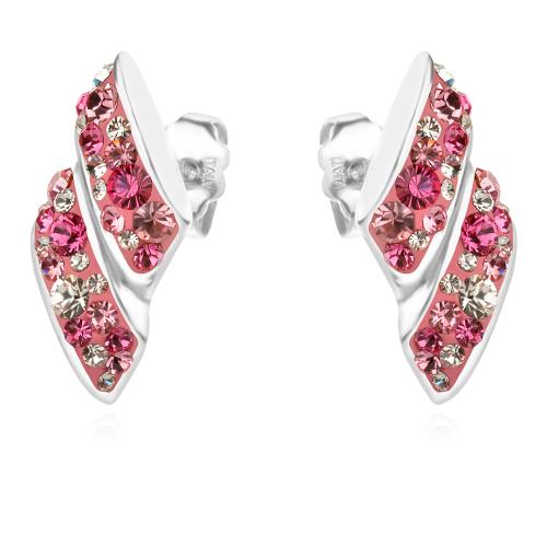 Сребърен комплект обеци и медальон с кристали от Sw® SKM143 Rose Shade