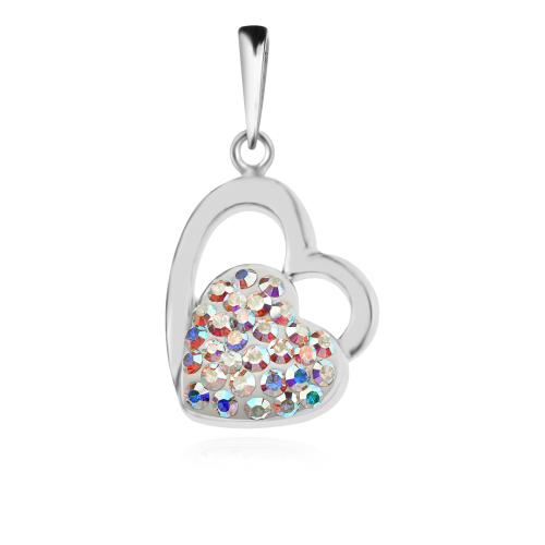 Сребърен комплект Сърца с кристали от Sw® AB Crystal