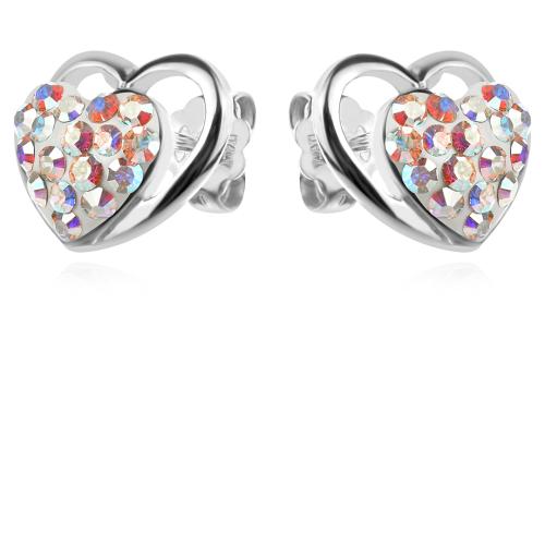 Сребърен комплект обеци и медальон с кристали от Sw® SKM145 AB Crystal