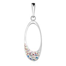 Сребърен комплект Guadalupe обеци и медальон с кристали от Sw® AB Crystal